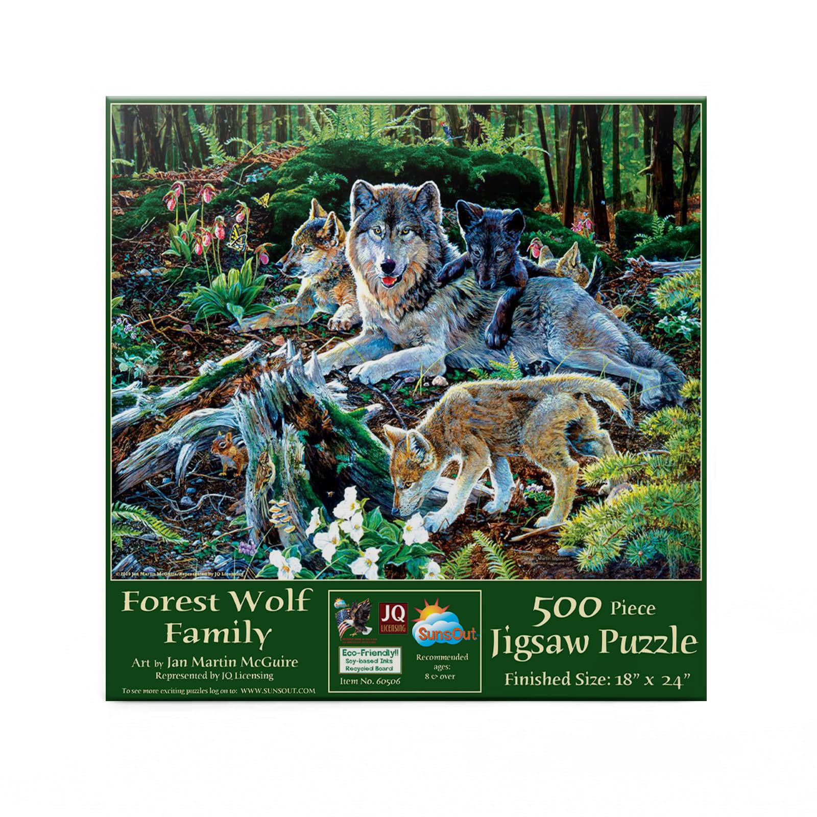 Amazon.com: SUNSOUT INC - Forest Wolf Family - 500 pc Jigsaw